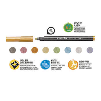 Flomasteri CARIOCA Metallic FineMarker Box 8 gab (200-13686)