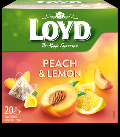 Augļu tēja LOYD ar persiku un citronu garšu, 20 x 2g (450-25732)