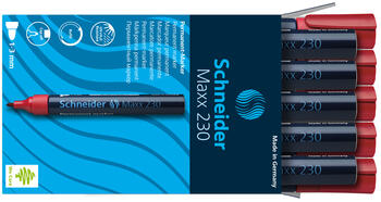 Noturīgais marķieris SCHNEIDER Maxx 230 konisks, 1-3 mm, sarkans (200-01453)