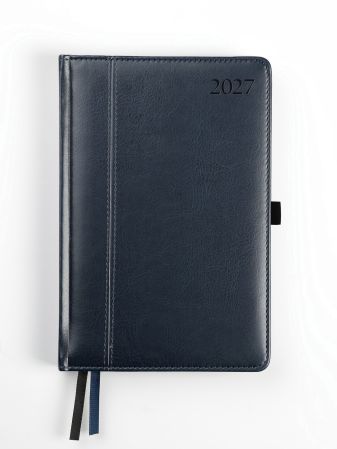 Plānotājs AMBASSADOR BLACK EDITION 2027, PU, A5, diena, zilā krāsa(Latviešu valodā) (100-08057)