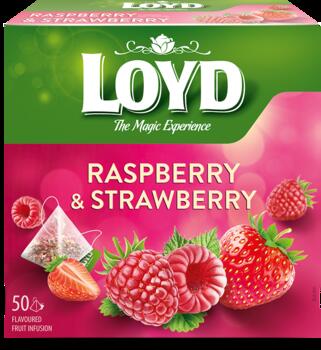 Augļu tēja LOYD Pyramids ar aveņu un zemeņu garšu, 50x2 g (450-11631)