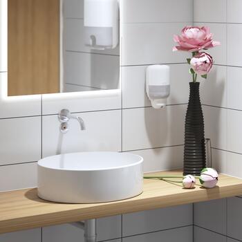 Šķidro ziepju turētājs TORK Elevation S2, tilpums 475 ml, 206 x 112 x 114 mm, baltā krāsā (400-00170)