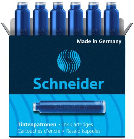 Tintes kapsulas SCHNEIDER spalvu pildspalvām 6gab., zilas (200-00821)