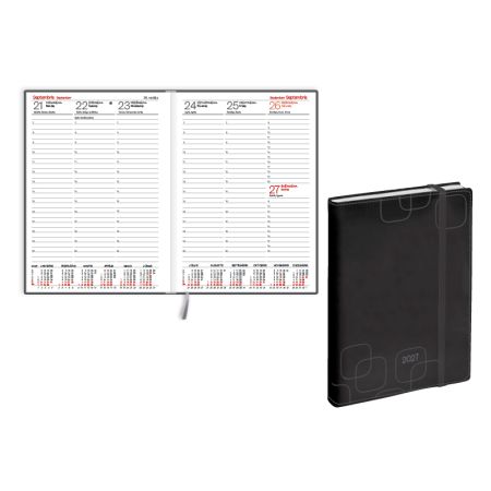 Plānotājs 2027.gadam EKO Prestige soft A5, nedēļa, mākslīgā āda, melns (100-05042)