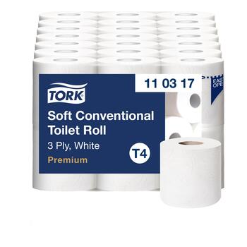 Tualetes papīrs TORK Premium Extra Soft T4, 3 sl., 248 lapiņas rullī, 9.9 cm x 34.72 m, baltā krāsā, 6 gab./iepak. (400-03678)