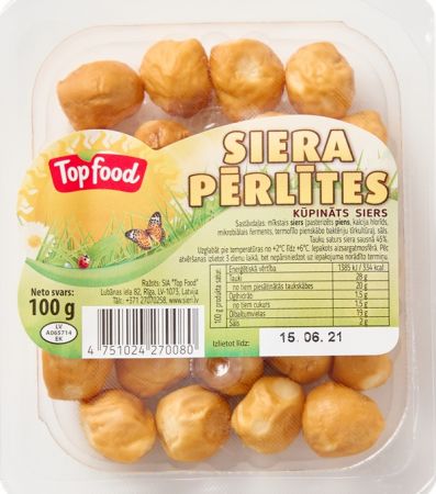 Kūpināts siers TOP FOOD, "Siera pērlītes", 100g (450-21607)