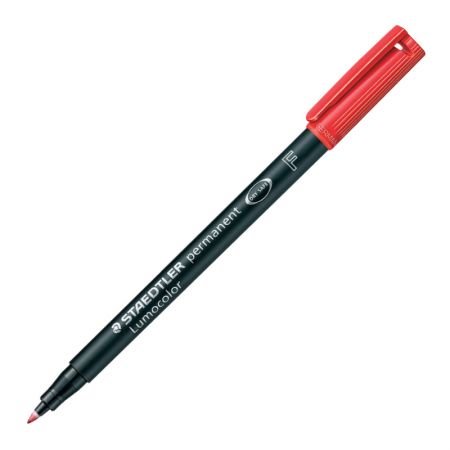 Noturīgais marķieris STAEDTLER kodoskopa plēvēm OHP 318F, 0.6mm, sarkans (200-01512)