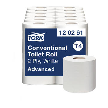 Tualetes papīrs TORK Advanced T4, 2 sl., 496 lapiņas rullī, 9.9 cm x 69.4 m, baltā krāsā, 4 gab./iepak. (400-03682)