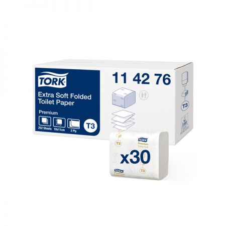 Tualetes papīrs TORK Premium Extra Soft T3, 2.sl., 252 lapiņas,11 x 19 cm, baltā krāsā (400-03691)