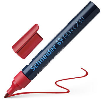 Noturīgais marķieris SCHNEIDER Maxx 230 konisks, 1-3 mm, sarkans (200-01453)