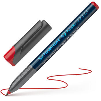 Noturīgais marķieris SCHNEIDER kodoskopa plēvēm OHP Maxx 224M, 1mm, sarkans (200-01503)