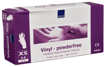 Cimdi vinila ABENA Classic, bez pūdera, XS izm., caursp., 100gab (400-07282)
