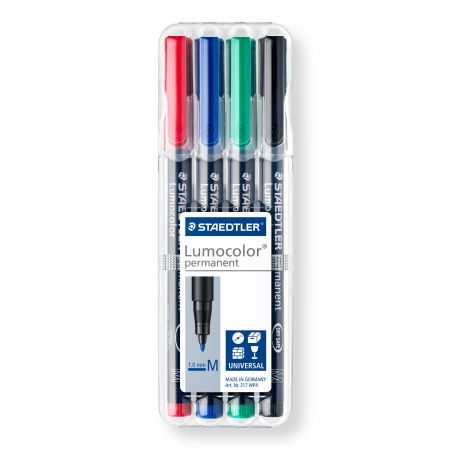 Noturīgais marķieris STAEDTLER kodoskopa plēvēm OHP 317M, 1.0mm, 4 krāsu komplekts (200-10707)