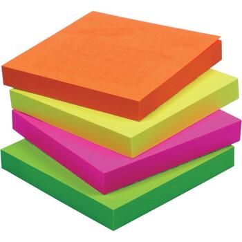 Piezīmju līmlapiņas Centrum 76*76mm 80lp. neon assorti (100-10566)