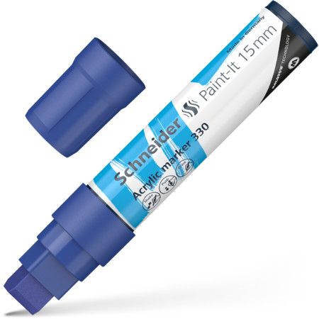 Akrila marķieris SCHNEIDER Paint-it 330, 15mm, zils (200-14327)