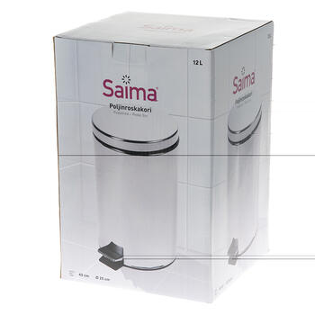 Atkritumu tvertne SAIMA ar pedāli 12 L, sudraba krāsā (400-03096)