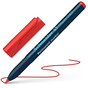Noturīgais marķieris SCHNEIDER Maxx 240 konisks 1-2mm, sarkans (200-01481)