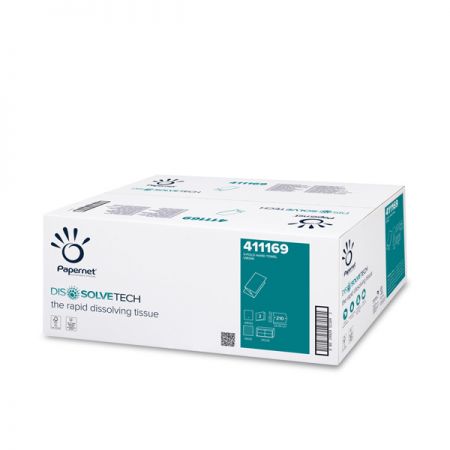 Papīra dvieļi PAPERNET Euro "V" Supermini Blue, 2 sl., 210 salvetes, 21x22 cm, baltā krāsā (400-05862)