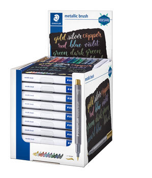 Teksta marķieri STAEDTLER Metallic Brush, 10 gab (200-13959)