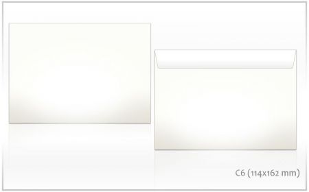 Aploksnes C6 HK formāts, 114x162mm, 1000 gab./iepak.  (2747) ar silikona lenti (200-03235)