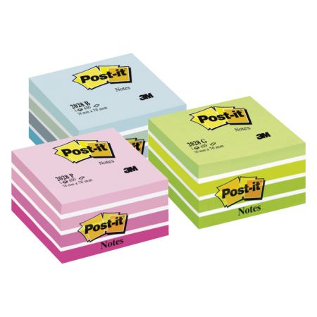 Piezīmju līmlapiņu kubs Post-it Aquarelle, 76x76mm, zilos toņos (100-00907)