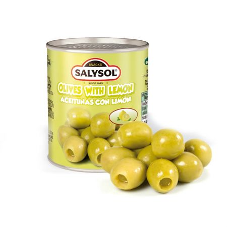 Zaļās olīvas pildītas ar citronu SALYSOL, 120g/50g (450-05915)