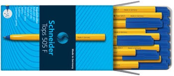 Lodīšu pildspalva SCHNEIDER 505 F 0.7mm, dzeltens korpuss, zila tinte (200-00480)