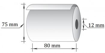 Kases lente TECHNOINFORM ar izmēru 80mm x 75mm x 12mm 73m, termo, 48g, 10 gab/iepakojumā (100-00328) (100-07981)