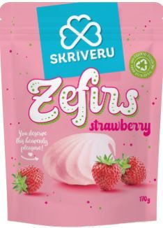 SKRĪVERU zefīrs ar zemeņu  garšu 170g (450-12800)