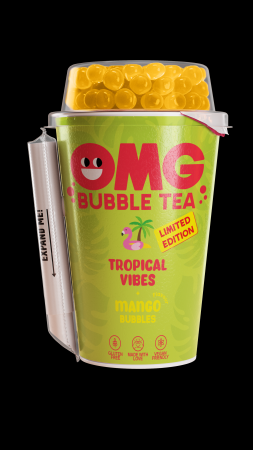 Tējas dzēriens OMG, tropu garša, ar mango garšas bumbiņām, 0.265l (450-23035)