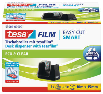 Līmlentes turētājs tesa Easy Cut® Smart + 1 TESA eco līmlente 10m x 15mm (200-13225)