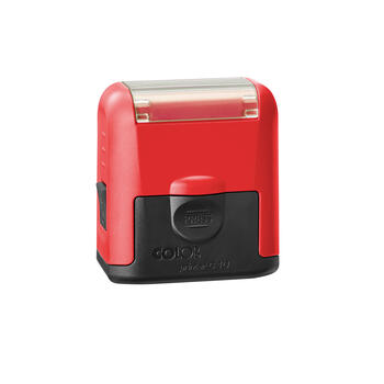 Zīmogs COLOP Printer C10, sarkans korpuss, zils spilventiņš (650-03694)