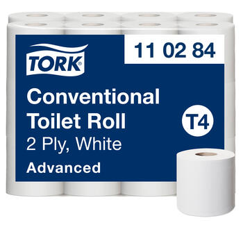 Tualetes papīrs TORK Advanced T4, 2 sl., 248 lapiņas rullī, , 10 cm x 34.72 m, 24 gab./iepak. (400-03694)