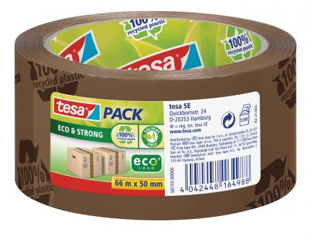 Iepakošanas līmlente tesapack® Eco & Strong, brūna, 66m x 50mm (200-13242)