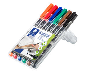 Noturīgais marķieris STAEDTLER kodoskopa plēvēm OHP 317M, 1.0mm, 6 krāsu komplekts (200-11805)
