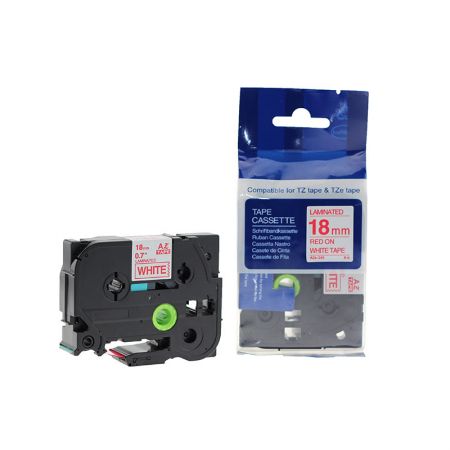 Lenta BROTHER TZE-242, 18 mm x 8 m, sarkani burti uz balta fona, ekvivalenta (300-05475)