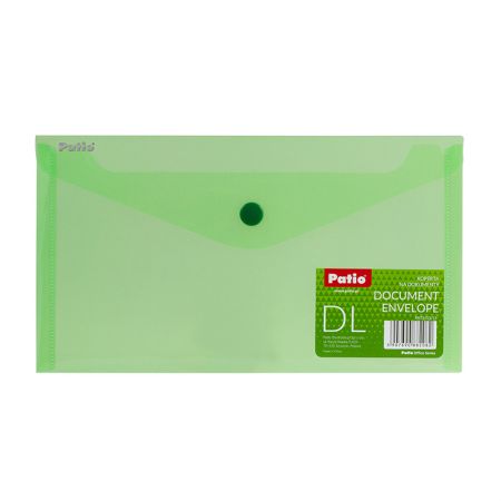 Mape-aploksne Patio, PP, 125x225mm, ar pogu, zaļa (150-03134)