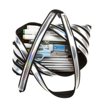 Penālis ZIPIT Metallic Jumbo Pouch, sudrabs (550-05074)