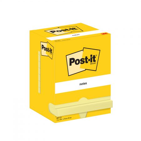 Piezīmju līmlapiņas Post-it 76x102mm, 12 gab./ iepak. dzeltenā krāsā (100-10380)