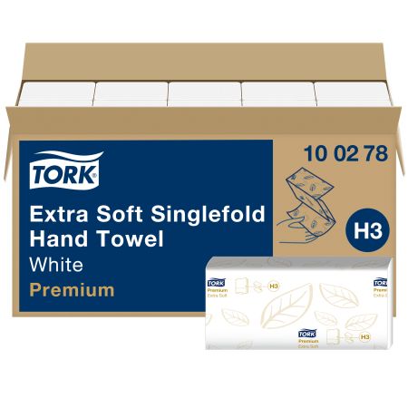 Roku dvieļi TORK Premium H3 Extra Soft Singlefold, 2 sl., 200 salvetes, 23 x 22.6 cm, baltā krāsā (400-03703)