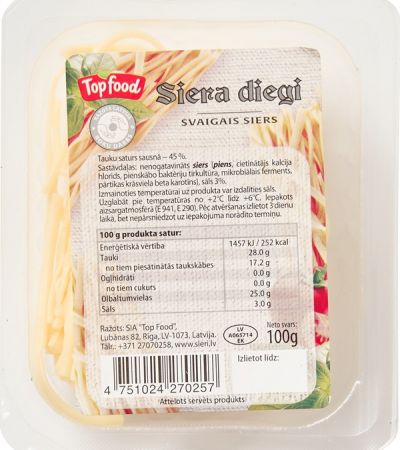Svaigais siers TOP FOOD, "Siera diegi", 100g (450-21611)
