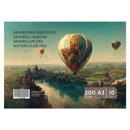 Akvareļa papīrs, A3, 200g 10lpp (100-10427)