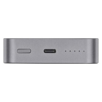 Ārējā baterija EMOS WI 1046, 10 000 mAh, 20 W, bezvadu uzlāde, pelēka (250-09330)