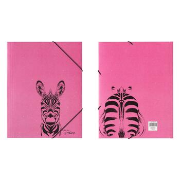 Mape PAGNA Zebra A4, elastīga, ar gumiju, rozā (200-13754)