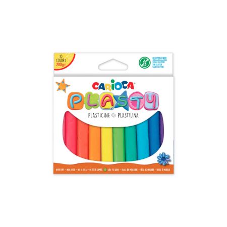 Plastilīns CARIOCA, 10 dažādas krāsas, 200 g (200-13340)