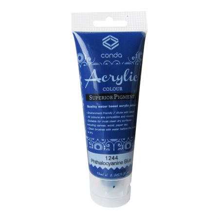 Akrila krāsa, 75ml, 1244 spilgti zila (Phthalocyanine Blue) (550-03423)