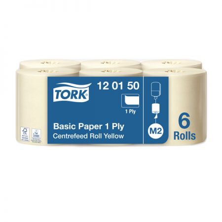 Papīrs slaucīšanai TORK M2 Universal Basic, 1 sl., 20.5 cm x 300 m, dzeltenā krāsa (400-03658)
