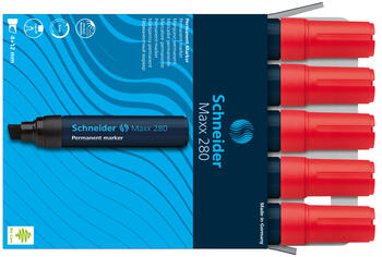 Noturīgais marķieris SCHNEIDER Maxx 280 slīps, sarkans (200-01434)
