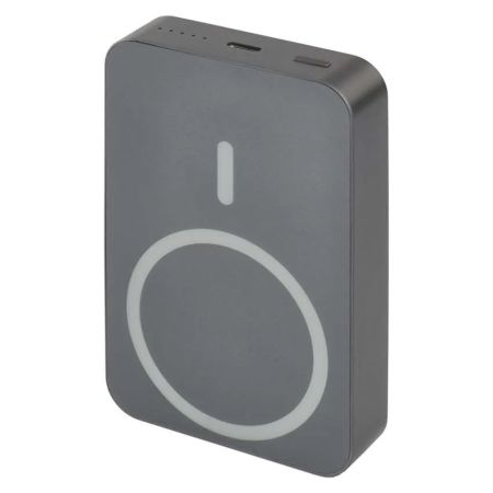 Ārējā baterija EMOS WI 1046, 10 000 mAh, 20 W, bezvadu uzlāde, pelēka (250-09330)