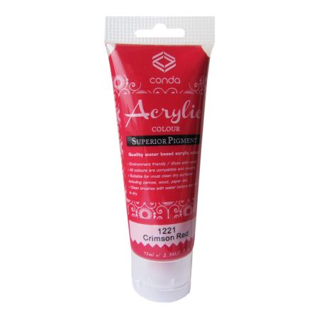 Akrila krāsa, 75ml, 1221 aveņu sarkana (Crimson Red) (550-03422)